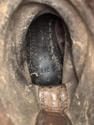 Paar Mannschaftsstiefel für berittene der Wehrmacht. Kammerstück in gutem Gesamtzustand, Leder weich, Sohlenlänge knapp 29cm