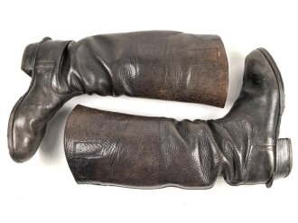 Paar Mannschaftsstiefel für berittene der Wehrmacht. Kammerstück in gutem Gesamtzustand, Leder weich, Sohlenlänge knapp 29cm