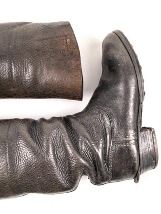 Paar Mannschaftsstiefel für berittene der Wehrmacht. Kammerstück in gutem Gesamtzustand, Leder weich, Sohlenlänge knapp 29cm