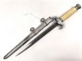 Dolch für Offiziere des Heeres, saubere Klinge von Höller Solingen. Vor langer Zeit silbern lackiert.