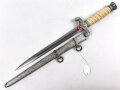 Dolch für Offiziere des Heeres, saubere Klinge von Höller Solingen. Vor langer Zeit silbern lackiert.