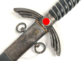 Luftwaffe, Fliegerschwert für Offiziere. Verkaufslogo " Mayer" in Raute. Guter Gesamtzustand, gleichmäßige Patina