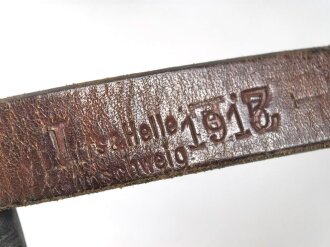 1.Weltkrieg, Koppeltragegestell für Kavallerie. Getragenes Stück, datiert 1915