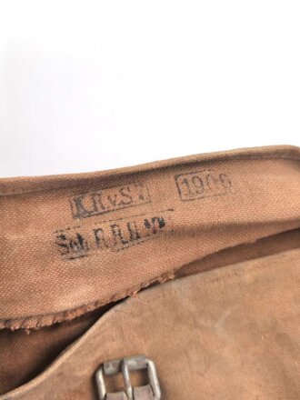 Kürassier Regiment von Seydlitz No. 7, Paar Packtaschen  mit Hilfspacktaschen. Original zugehörig, die Deckel der Packtaschen vor langer Zeit abgeschnitten. Ungereinigt.