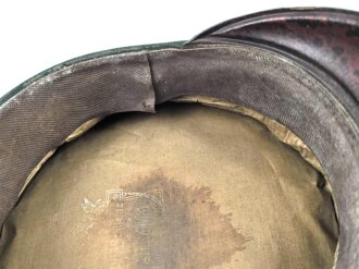Bayern, Schirmmütze für einen Offizier im 2. Chevaulegers Regiment „Taxis“ Regensburg. Eigentumstück, getragen,  in gutem Gesamtzustand