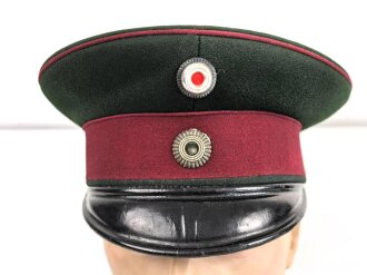 Bayern, Schirmmütze für einen Offizier im 2. Chevaulegers Regiment „Taxis“ Regensburg. Eigentumstück, getragen,  in gutem Gesamtzustand