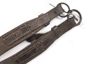Kavallerie oder bespannte Artillerie, Paar Lederriemen jeweils 33cm, ungereinigt