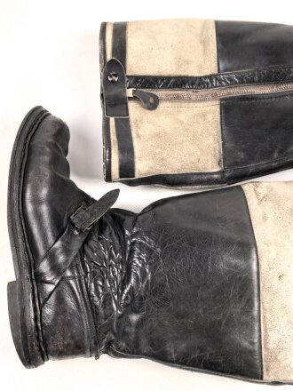 Luftwaffe, Paar Stiefel für fliegendes Personal. Getragenes Paar in gutem Gesamtzustand, alle Reissverschlüsse und Druckknöpfe gängig. Sohlenlänge 30,5cm