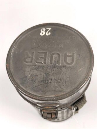 Luftschutz Gasmaskendose. Originallack, Hersteller "AUER"