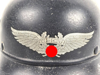 Stahlhelm Luftschutz , in allen Teilen Original, ungereinigt
