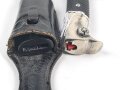 Extraseitengewehr KS98 Wehrmacht. Hersteller Krebs Solingen, Guter Zustand, Scheide Originallack, im Lacklederkoppelschuh