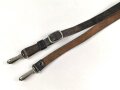 Trageriemen für diverse Taschen der Wehrmacht. Braunes Leder , Gesamtlänge wie fotografiert 92cm