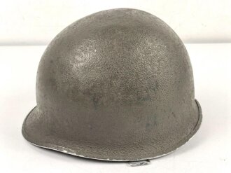 U.S. WWII steel helmet shell, front seam, swifel bail, original paint