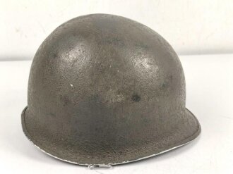 U.S. WWII steel helmet shell, front seam, swifel bail, original paint