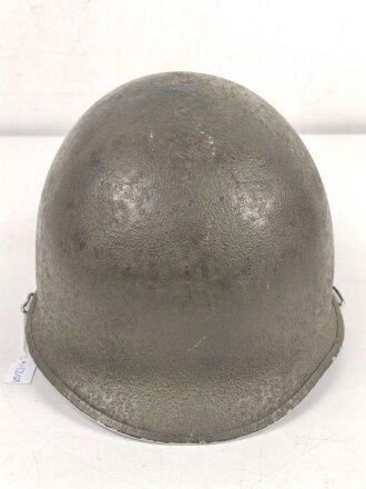 U.S. WWII steel helmet shell, front seam, swifel bail, original paint