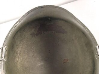 U.S. WWII steel helmet shell, front seam, swifel bail, original paint