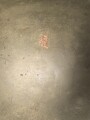 U.S. WWII steel helmet shell, front seam, swifel bail, original paint