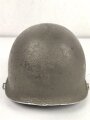 U.S. WWII steel helmet shell, front seam, swifel bail, original paint