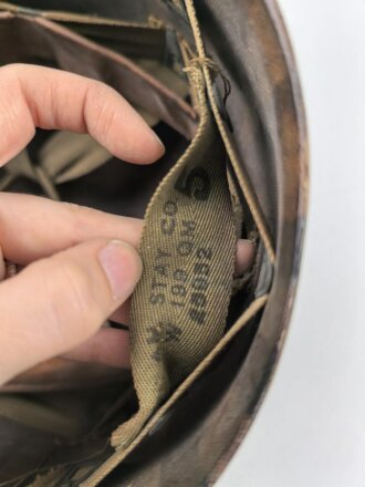 U.S. WWII steel helmet liner. "Firestone 44" Uncleaned, original paint. reused by U.S. Air Force after WWII