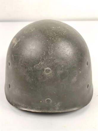 U.S. WWII steel helmet liner. "Firestone 44" Uncleaned, original paint. reused by U.S. Air Force after WWII