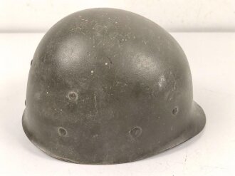 U.S. WWII steel helmet liner. "Firestone 44" Uncleaned, original paint. reused by U.S. Air Force after WWII