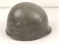 U.S. WWII steel helmet liner. "Firestone 44" Uncleaned, original paint. reused by U.S. Air Force after WWII