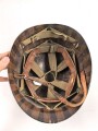 U.S. WWII steel helmet liner. "Firestone 44" Uncleaned, original paint. reused by U.S. Air Force after WWII