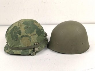 U.S. "Vietnam war reenactor " helmet. Mixed parts, including a Danish M1 helmet shell