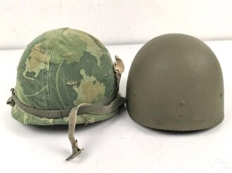 U.S. "Vietnam war reenactor " helmet. Mixed parts, including a Danish M1 helmet shell