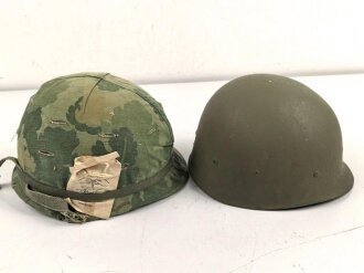 U.S. "Vietnam war reenactor " helmet. Mixed parts, including a Danish M1 helmet shell