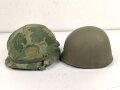 U.S. "Vietnam war reenactor " helmet. Mixed parts, including a Danish M1 helmet shell