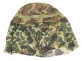 U.S. Marine Corps WWII, “Duck Hunter” camo helmet cover with mosquito net. Unfortunately cut down