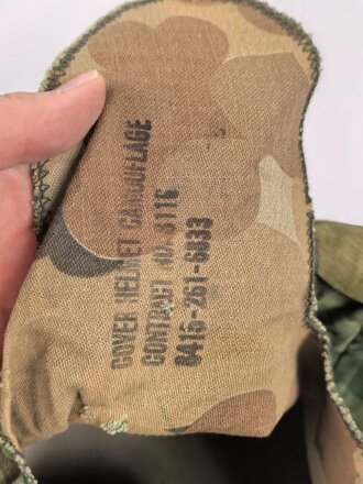 U.S. Army, M1 steel helmet with pattern 1964 liner and Mitchell cover.