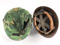 U.S. Army, M1 steel helmet with pattern 1964 liner and Mitchell cover.