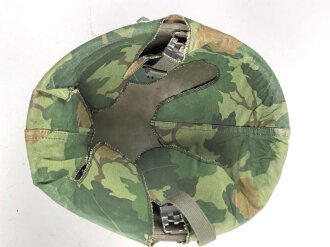 U.S. Army, M1 steel helmet with pattern 1964 liner and Mitchell cover.
