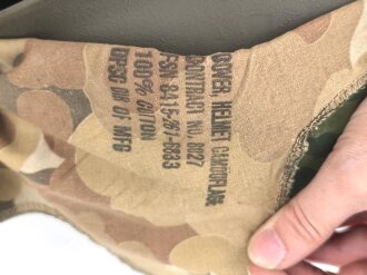 U.S. Army, M1 steel helmet with pattern 1964 liner and Mitchell cover.