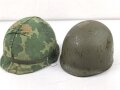 U.S. Army, M1 steel helmet with pattern 1964 liner and Mitchell cover.