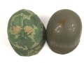 U.S. Army, M1 steel helmet with pattern 1964 liner and Mitchell cover.