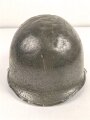 U.S. Army WWII, front seam M1 steel helmet shell. Original paint, no idea when the number was attached
