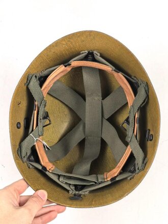 U.S. Army, Pattern 64 Airborne helmet liner. Original paint