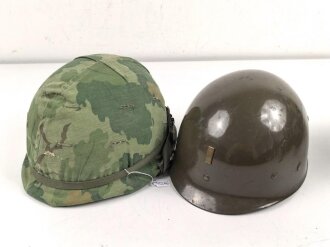 U.S. Army, M1 steel helmet with early liner ( CAPAC  )...