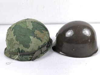 U.S. Army, M1 steel helmet with early liner ( CAPAC  )...