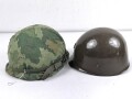 U.S. Army, M1 steel helmet with early liner ( CAPAC  )  and Mitchell cover.