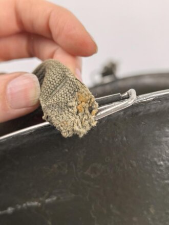 U.S. Army WWII, front seam M1 steel helmet shell. Original paint, reused by US Army after WWII