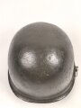 U.S. Army WWII, front seam M1 steel helmet shell. Original paint, reused by US Army after WWII