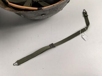 U.S. Army, M1 steel helmet . Liner sweatband dated 1983, Woodland cover dated 1982.