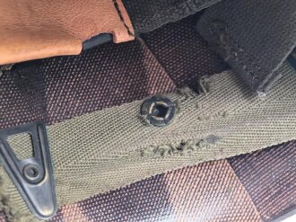 U.S. Army, M1 steel helmet . Liner sweatband dated 1983, Woodland cover dated 1982.