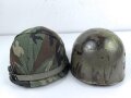 U.S. Army, M1 steel helmet . Liner sweatband dated 1983, Woodland cover dated 1982.