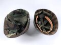U.S. Army, M1 steel helmet . Liner sweatband dated 1983, Woodland cover dated 1982.