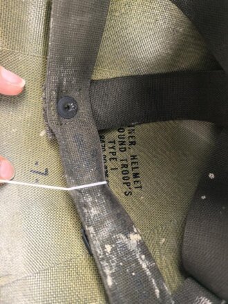 U.S. Army Military Police, Helmet liner dated 1983. Uncleaned